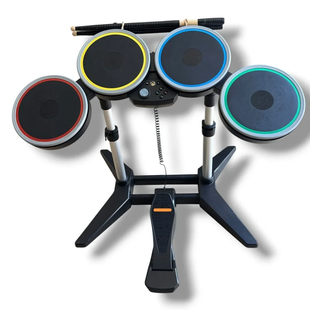 Rock Band 4 Wireless Drum Set for Xbox One Mad Catz 91162 with Pedal and Sticks